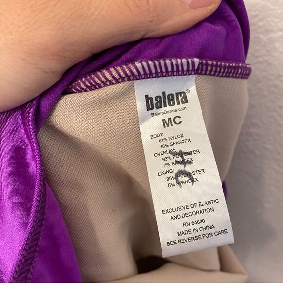 WEISSMAN Balera Dance costume purple Mesh Overlay Dress D12770 MC-Medium child - Picture 7 of 11